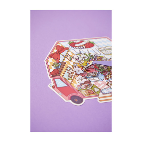 Janod Zestaw kreatywny Scenki do wyklejania z mini naklejkami i pęsetą Cosy stickers Ciężarówka