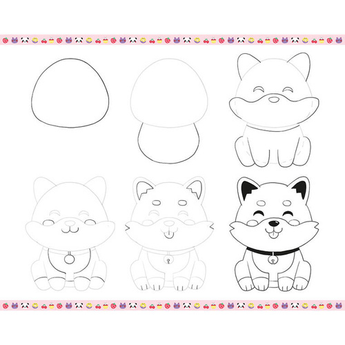 Janod Zestaw kreatywny Rysowanie krok po kroku Modele kawaii 20 rysunków 7+