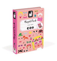 Janod Magnetyczna układanka Śmieszne buzie Dziewczynka Magnetibook
