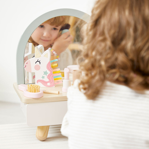 Janod Mała toaletka drewniana z akcesoriami Jednorożec 3+