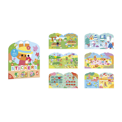 Janod Książeczka do wyklejania z naklejkami Wieś 18m+