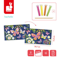 Janod Zestaw kreatywny Fluorescencyjny piasek Motyle 6+