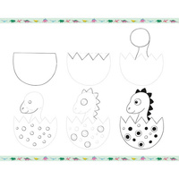 Janod Zestaw kreatywny Rysowanie krok po kroku Dinozaury 20 rysunków 7+