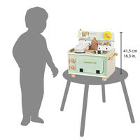 Kuchenka dla dzieci – Janod mała drewniana kuchnia z 9 akcesoriami Shiny Grandma