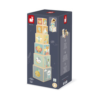 Janod Piramida wieża drewniana 6 el. Pure 12 m+