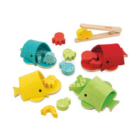 Janod Sortowanie kolorów Wieloryby filcowe 2+