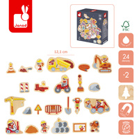 Janod Magnesy drewniane Plac budowy 24 szt. 2+