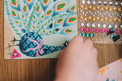 Janod Zestaw artystyczny Czarodziejskie cyrkonie Piękne ptaki 7+