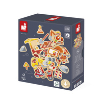 Janod Magnesy drewniane Plac budowy 24 szt. 2+