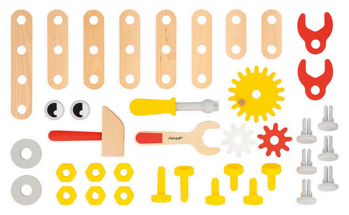 Janod Wózek warsztat magnetyczny z narzędziami Robot Brico ‘Kids 18m+