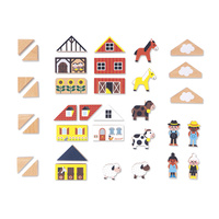 Janod Zestaw klocków i figurek 34 el. Wieś Cross Roads 2+