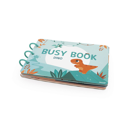 Janod Książeczka z zadaniami Busy Book Dinozaury 3+