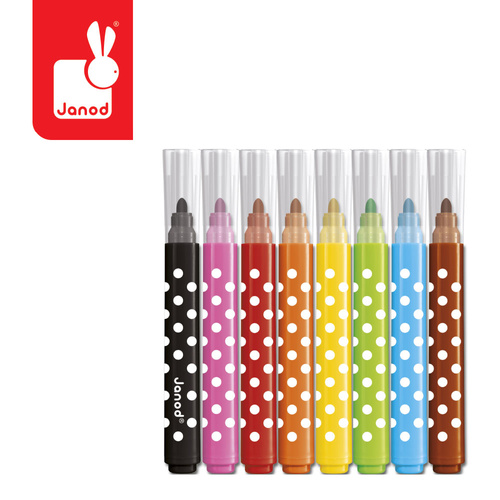 Janod Flamastry Jumbo 8 kolorów 12m+