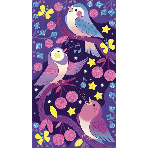 Janod Zestaw kreatywny Naklejki piankowe i fluorescencyjne piaski Leśni przyjaciele 6+