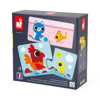 Janod Pierwsze puzzle do pary Zwierzęta i ich dzieci 24 elementy 2+