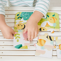 Janod Puzzle progresywne w walizce Zwierzątka Pure 4 układanki – 6, 9, 12 i 16 elementów 2+ Made in France