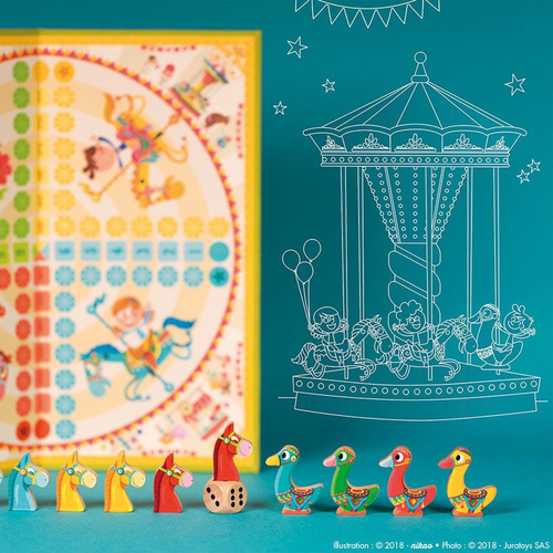 Janod Gra wyścig Gąski na karuzeli Carrousel