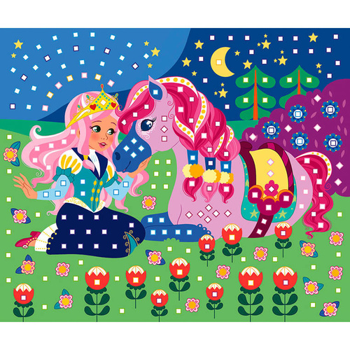 Janod Zestaw artystyczny Mozaika Konie i jednorożce 5+ (stary indeks: J07804)