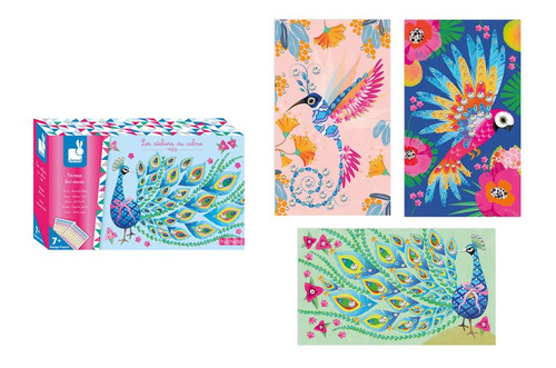 Janod Zestaw artystyczny Czarodziejskie cyrkonie Piękne ptaki 7+