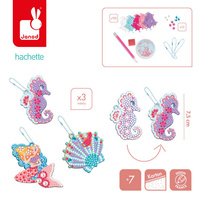 Janod Zestaw kreatywny do tworzenia breloczków Malowanie diamentami Magiczny ocean 7+