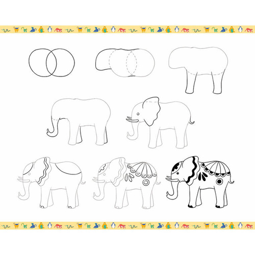 Janod Zestaw kreatywny Rysowanie krok po kroku Zwierzęta 20 rysunków 7+