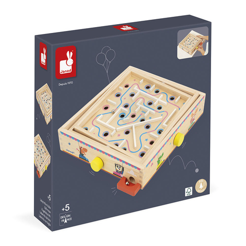 Janod Gra zręcznościowa Labirynt Ball Maze Applepop 5+