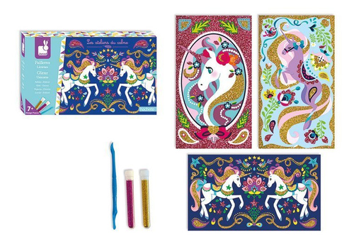 Janod Zestaw kreatywny Magiczny brokat Jednorożce 7+