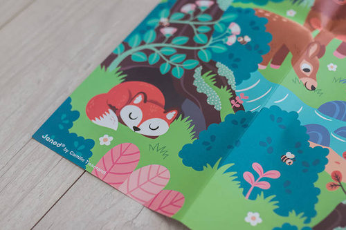 Janod Świecące puzzle z mini-lampką UV Las 24 elementy 3+