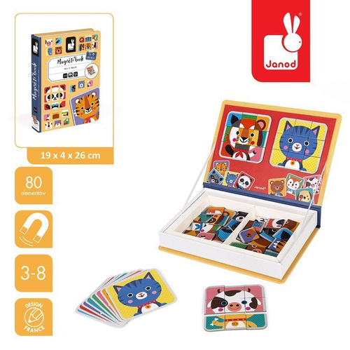 Janod Magnetyczna układanka Puzzle zwierzątka Magnetibook
