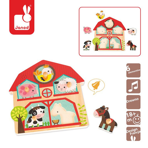 Janod Puzzle muzyczne Mieszkańcy farmy
