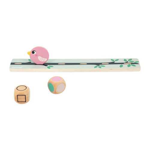 Janod Układanka edukacyjna Sortowanie kształtów, kolorów i rozmiarów Ptaki 2+