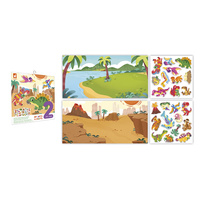 Janod Multizestaw kreatywny 2-latka My arts & crafts Grube naklejki wielorazowe Dinozaury 2+