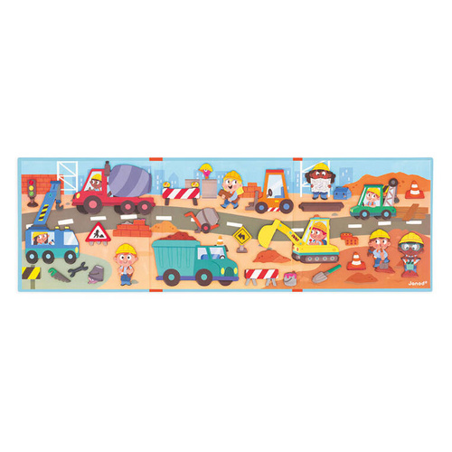 Janod Magnetyczna układanka Plac budowy Magneti'stories 3+