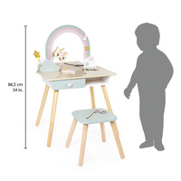 Janod Duża toaletka drewaniana z akcesoriami Jednorożec 3+