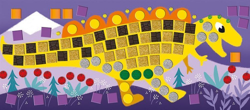 Janod Zestaw kreatywny Mozaika Dinozaury 4+