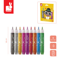 Janod Klej z brokatem w tubkach 9 kolorów 3+