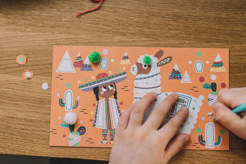 Janod Zestaw artystyczny Pompony Lamy 4+