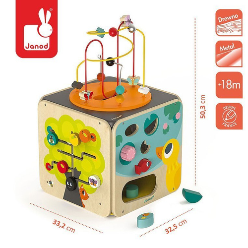 Janod Wielofunkcyjna kostka edukacyjna z pętlą duża