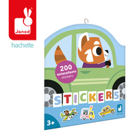 Janod Naklejki na arkuszach 200 szt. Pojazdy 3+