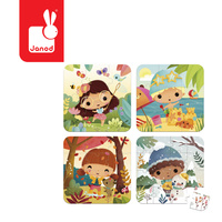 Janod Puzzle progresywne w walizce Pory roku 4 układanki – 6, 9, 12 i 16 elementów 2+