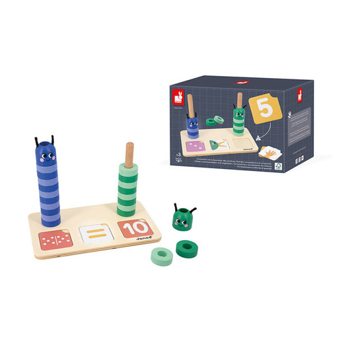 Janod Drewniana układanka matematyczna Komponowanie i porównywanie liczb 3+