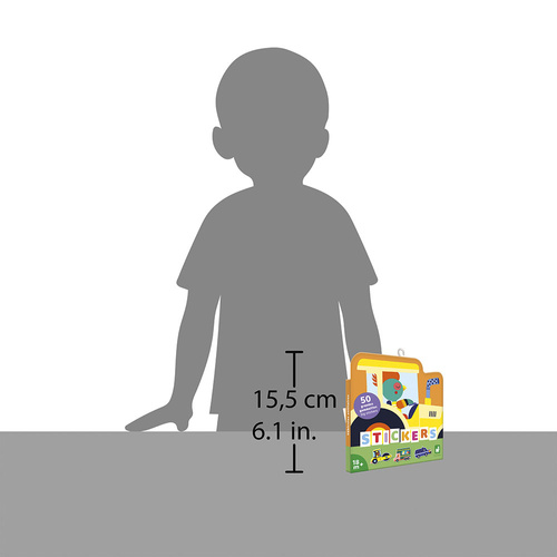 Janod Duże naklejki 50 szt. Pojazdy 18m+