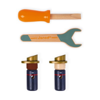 Janod Drewniany wóz strażacki do składania z narzędziami Brico'kids