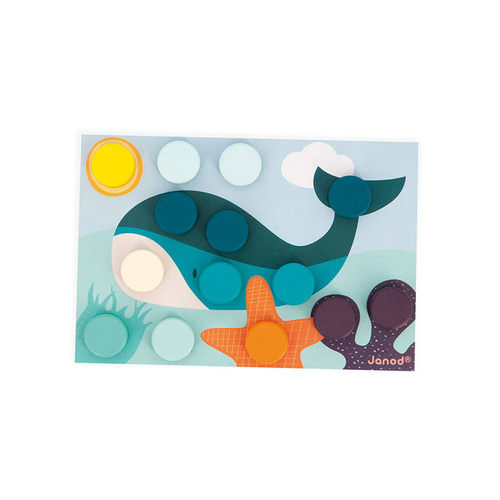 Janod Układanka pierwsza drewniana mozaika 2+