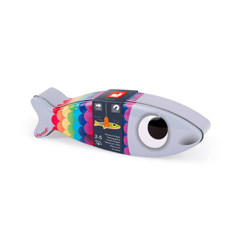 Janod Zestaw do łowienia magnetyczny drewniany 10 rybek Sardynka