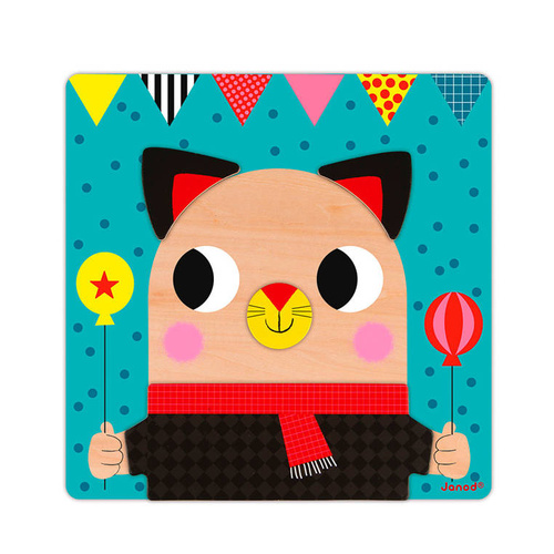 Janod Układanka drewniana magnetyczna Zwierzątka