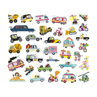 Janod Naklejki na arkuszach 200 szt. Pojazdy 3+