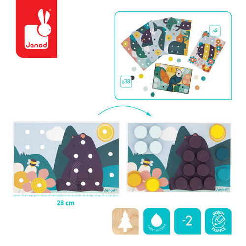 Janod Układanka pierwsza drewniana mozaika 2+