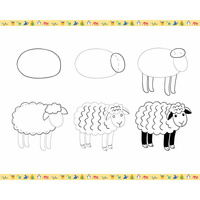 Janod Zestaw kreatywny Rysowanie krok po kroku Zwierzęta 20 rysunków 7+