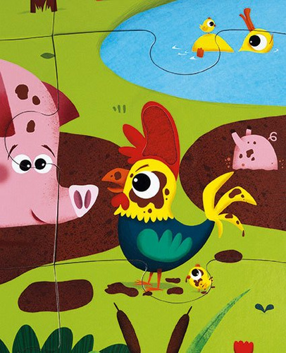 Janod Puzzle sensoryczne 20 elementów Farma